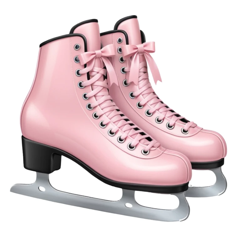 two pastel pink ice skates with bows sticker
