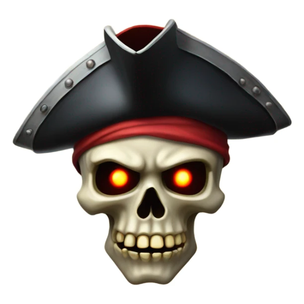 Scary pirate skull with glowing red eyes sticker