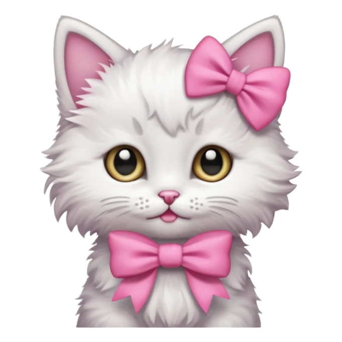 un gatito con un moño rosa sticker