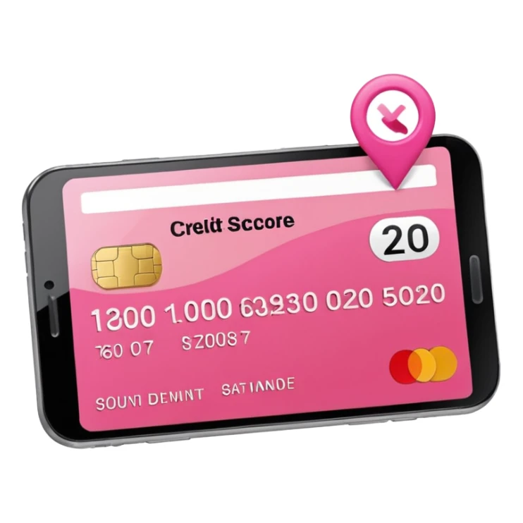 pink credit score check sticker