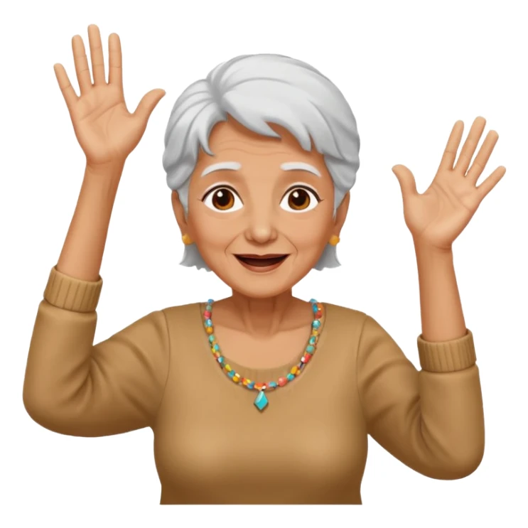 Old lady hands up raise the roof dancing  like she doesn’t care  sticker