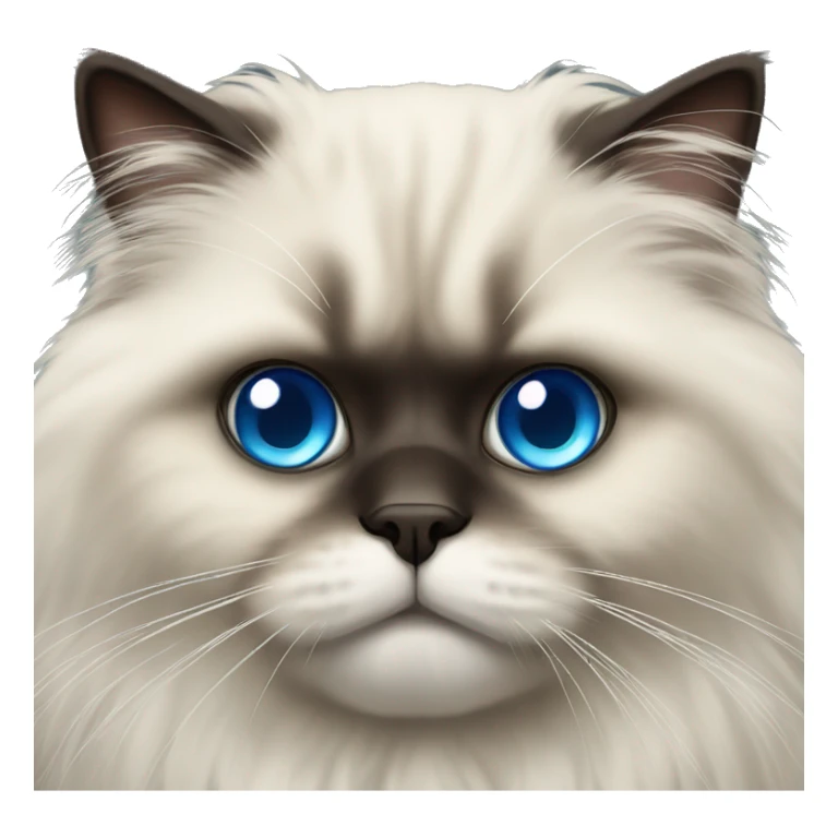Fluffy himalayan cat with big blue eyes sticker