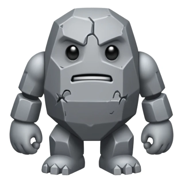 Un golem de pierre avec quelques cristaux sticker