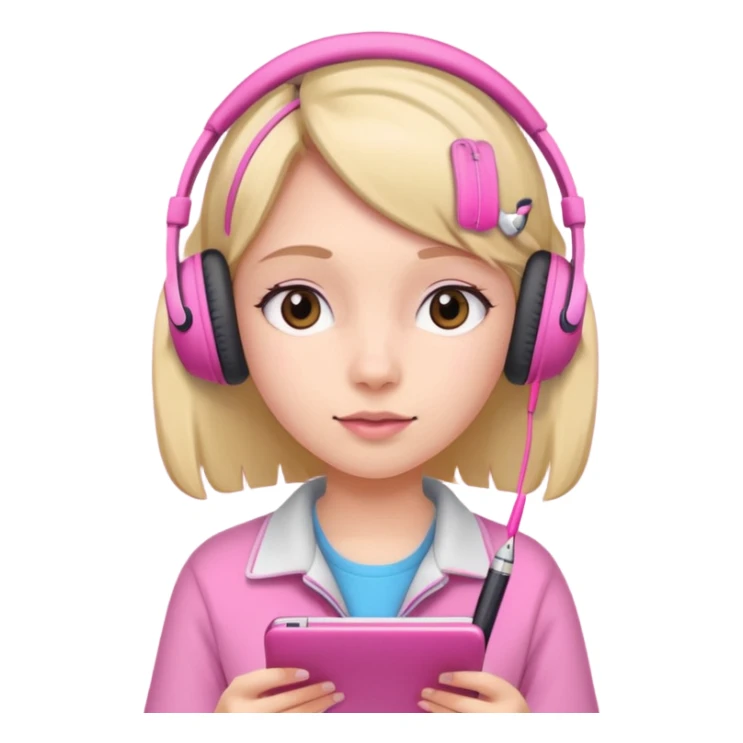 girl taking notes in pink thones sticker