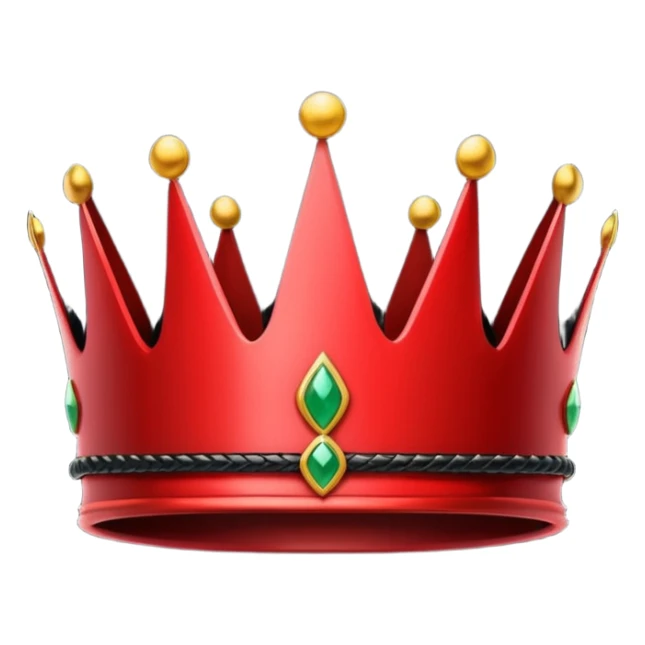 sleek minimalist crown icon, black and red, sharp edges, serpent coiled around crown, modern, clean lines, high contrast, flat design, emoji style sticker