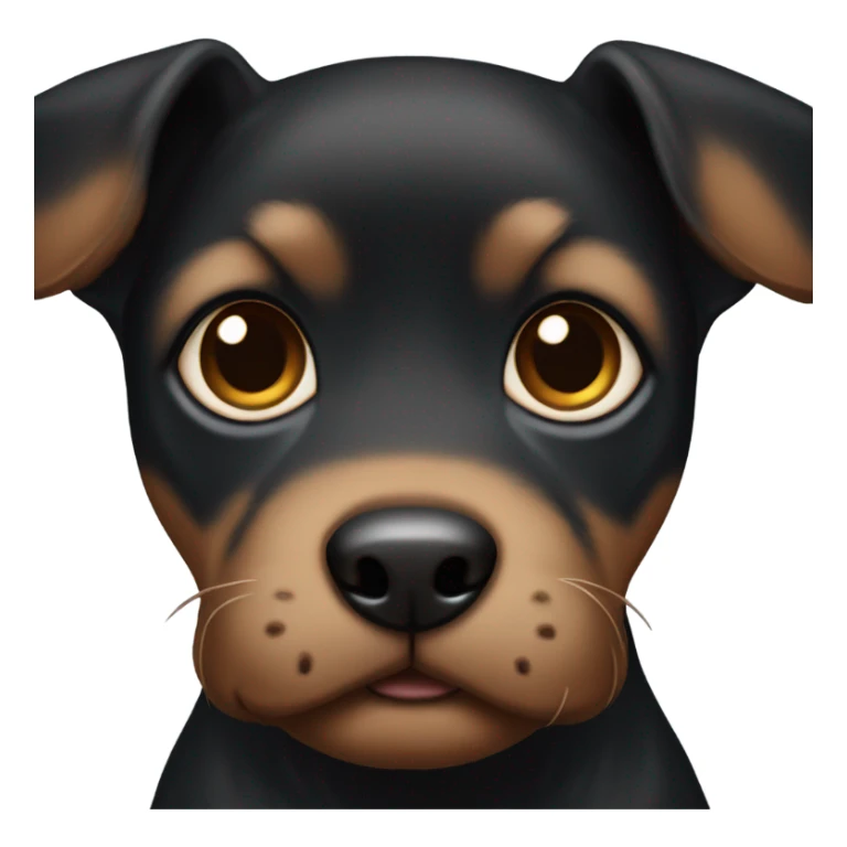 Black puppy with brow touch on the eyeborws sticker