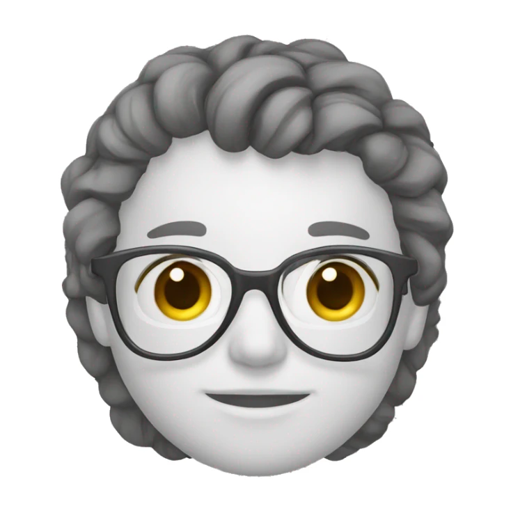 medica de oculos com cabelo enrolado sticker