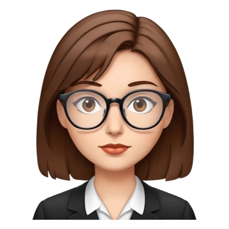 Lawyer brown hair, glasses, sexy sticker