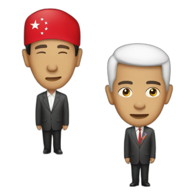 Jokowi wearing peci with Indonesia flag sticker