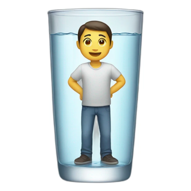 A person standing in a glass of water sticker