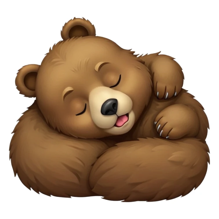 Bear with eyes shut, sleeping, tongue hanging out one side sticker