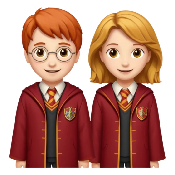 harry potter, ronald weasley and hermione granger in gryfinndor uniform sticker
