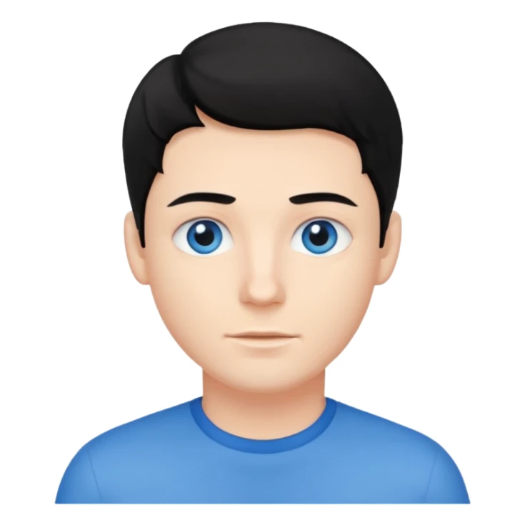 Joven blanco de buena parecencia cabello negro sticker