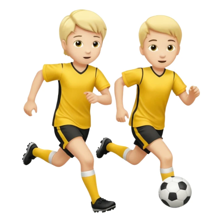 kids play soocer in yellow dress, boys sticker