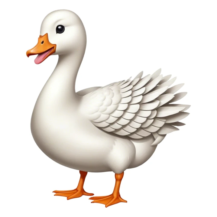 A goose getting arrested with its tongue out sticker