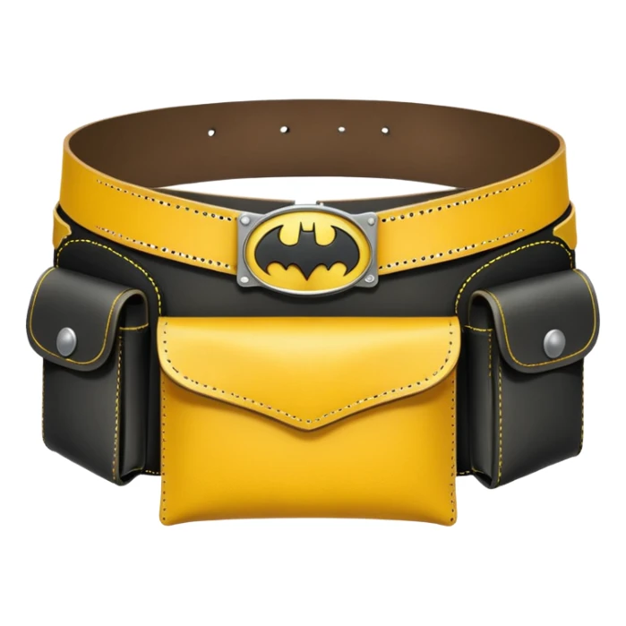 Batman's yellow utility belt, cartoonish sticker