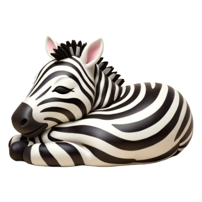 Meme-Worthy Cute Sleeping Zebra Portrait Emoji, Head resting peacefully with a contented smile, showcasing a lean, graceful build and a luxuriously soft striped Fur, eyes shut in a serene, restful nap, Simplified yet hilariously adorable features, highly detailed, glowing with a soft, drowsy light, high shine, relaxed and utterly lovable, stylized with an air of playful laziness, bright and heartwarming, soft glowing outline, capturing the essence of a comically sleepy zebra, so meme-worthy it feels like it could instantly become the next viral sensation of adorable slumber! sticker