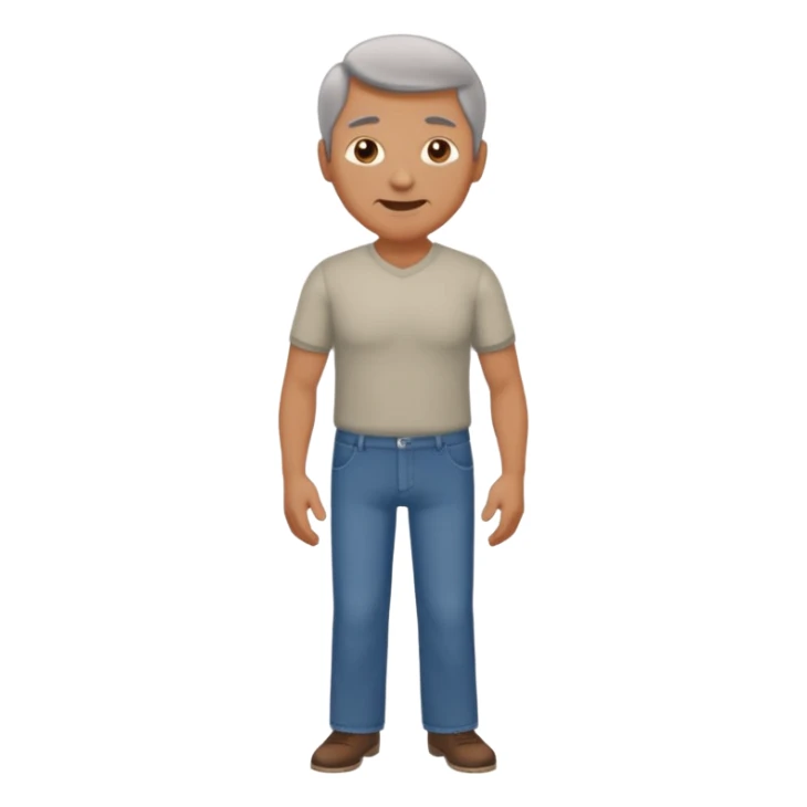 Clothed mature man staning, facing viewer, grabbing his crotch sticker