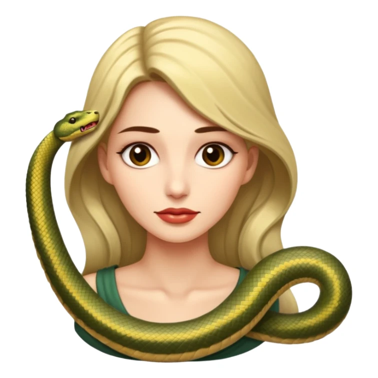 Woman with a very long snake neck  sticker