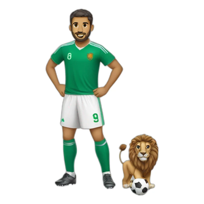 Lion portant une tenue marocaine de foot sticker