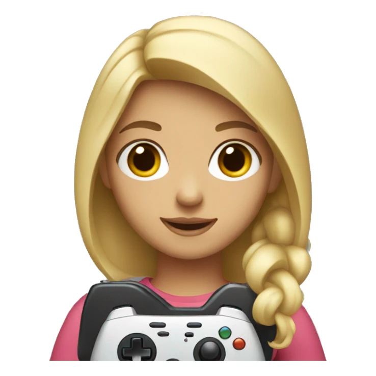 Girl with light hair holding a game controller  sticker