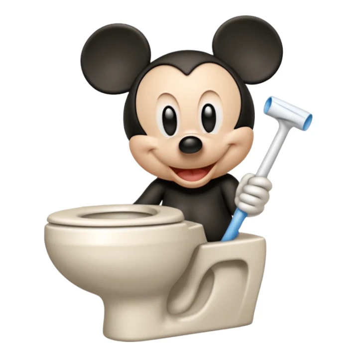 wiping from toilet mickey toilet emoji sticker