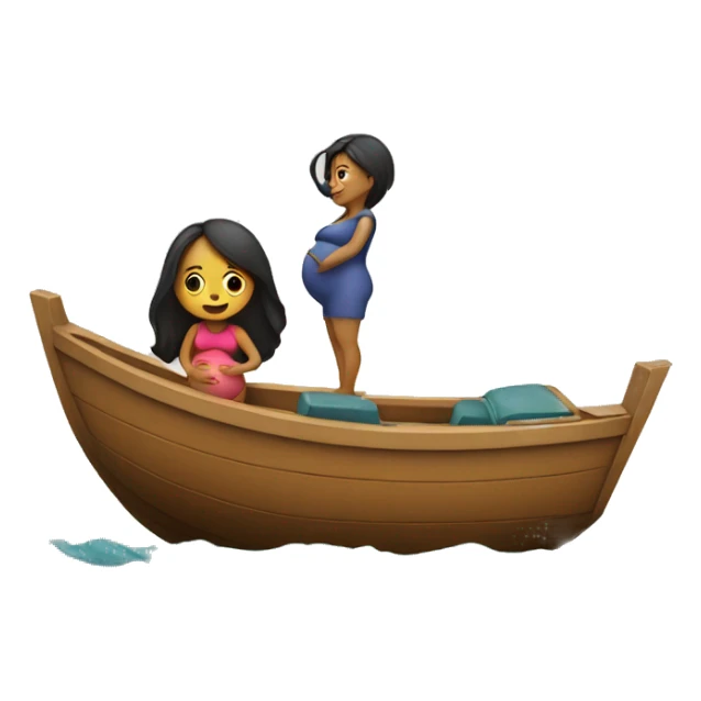 Boat and Pregnant Woman sticker