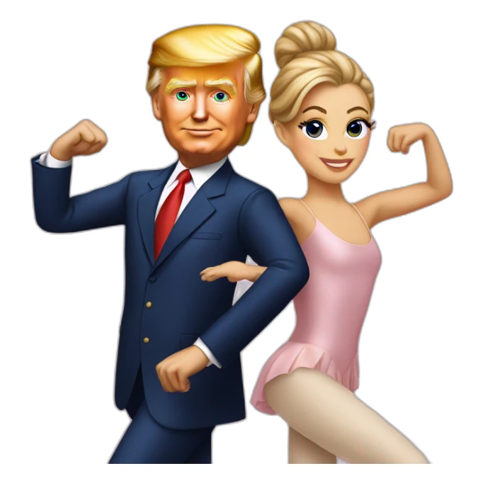 Trump and biden are ballet dancers sticker