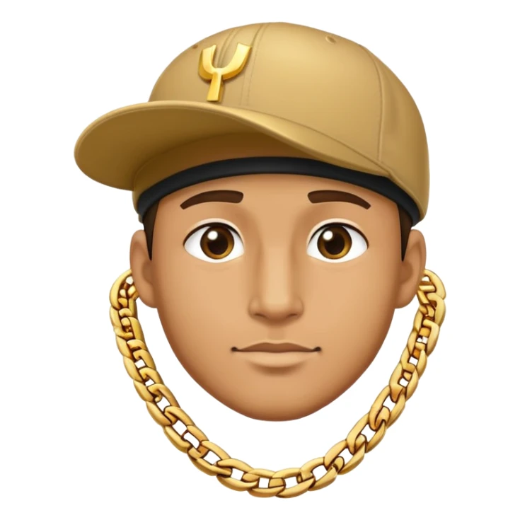 man wearing a cap and a big gold chain sticker