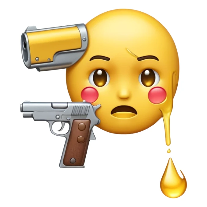 A crying emoji with a gun to the head sticker