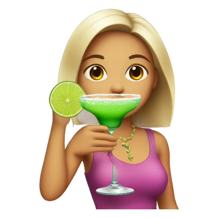 Girl drinking margarita sticker