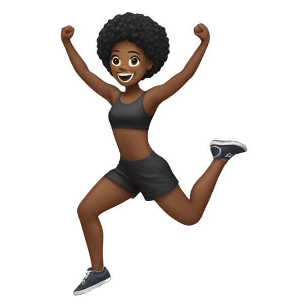black woman doing cartwheels sticker