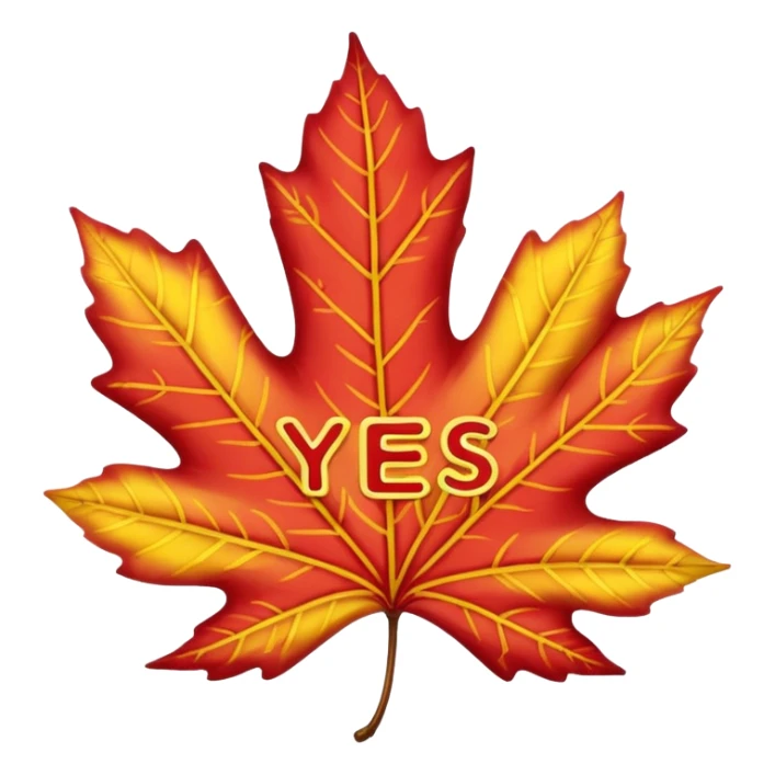 Make the background transparent and have a fall leaf that is saying yes or holding a sign saying yes sticker