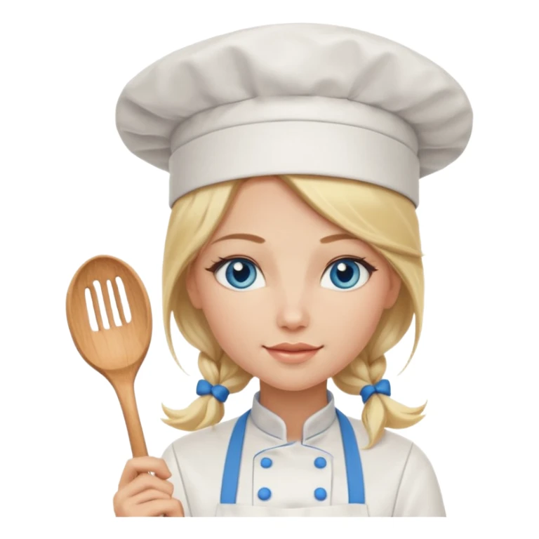 Sexy Long Blonde hair blue eyed female chef sticker