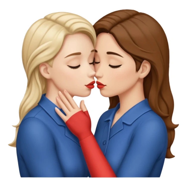 two wome nkissing hands wrapped around each other sticker