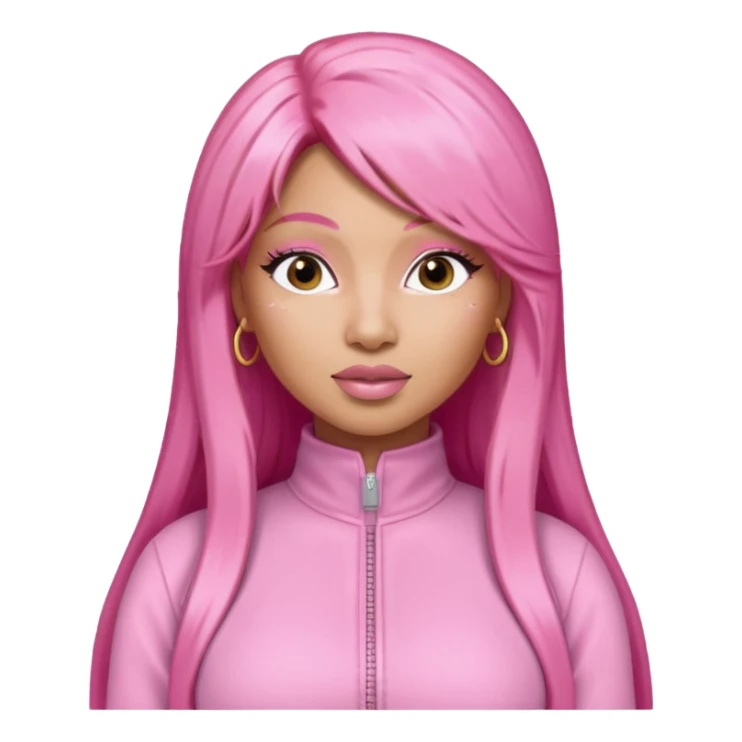 Nicki Minaj long pink hair, pink jumpsuit sticker