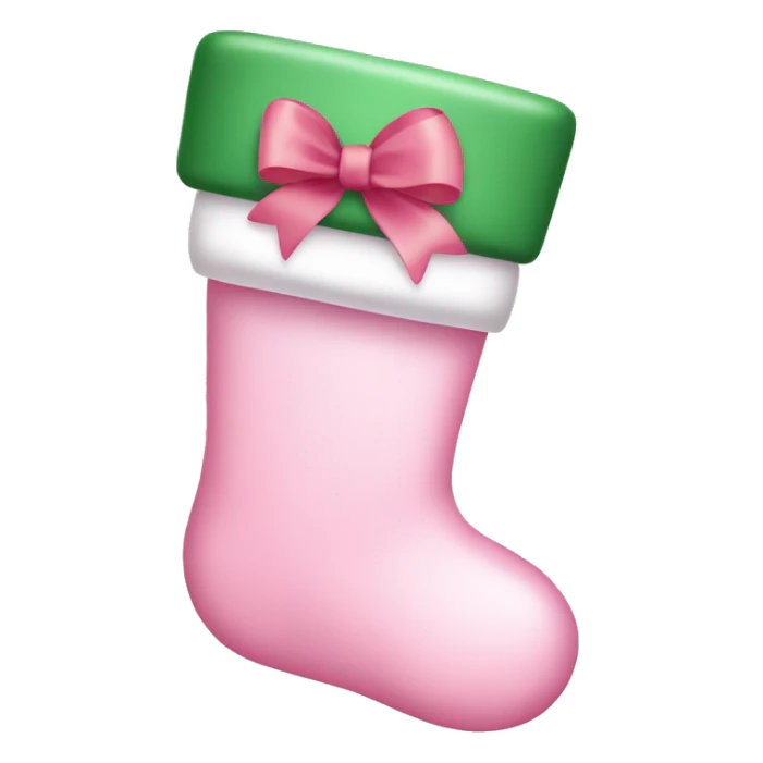  light pink Christmas stocking with big light pink bow sticker