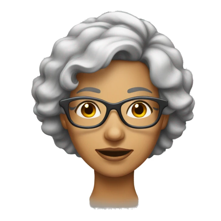 Femme âgée avec des  lunettes cheveux courts gris  sticker