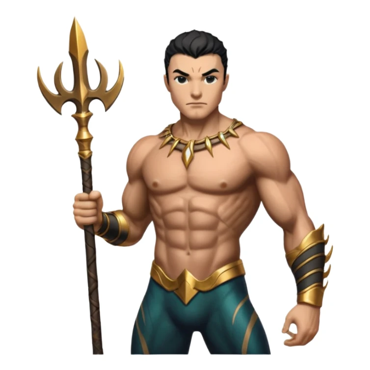 Namor from Black Panther 2, holding trident sticker