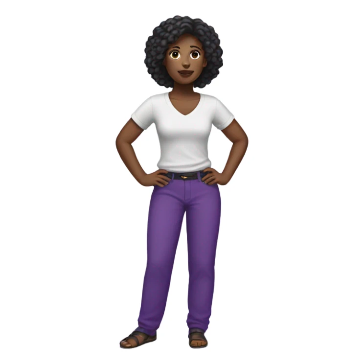 Black woman whit purple pants  sticker