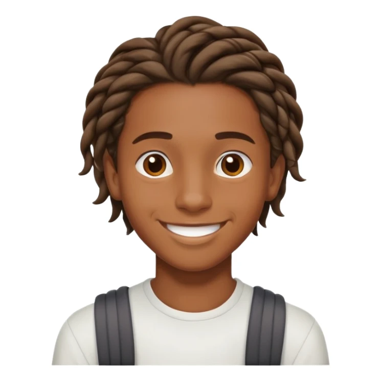 brown skin teenage boy with shoulder length twist sticker