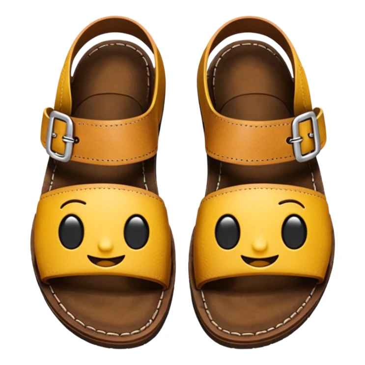sandal bottom with thick sole, emoji style sticker