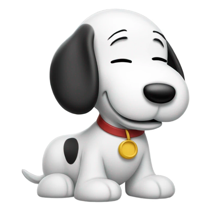 snoopy with eyes closed and smiling sticker