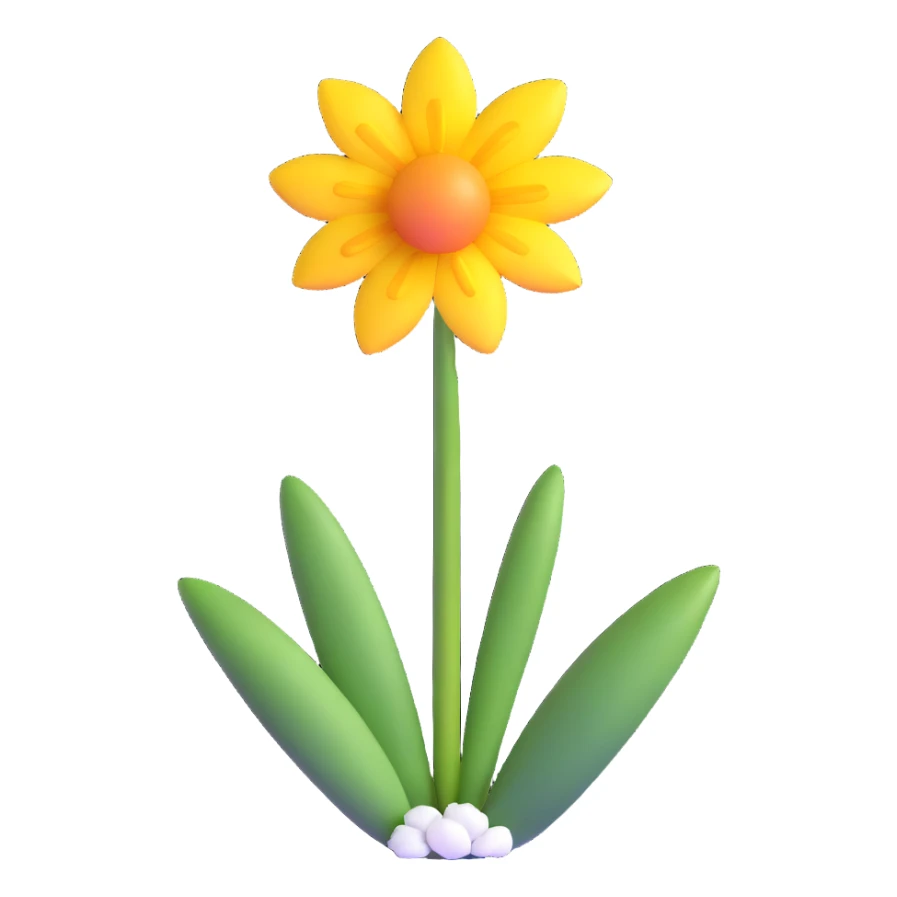 snowdrop flower with sun sticker