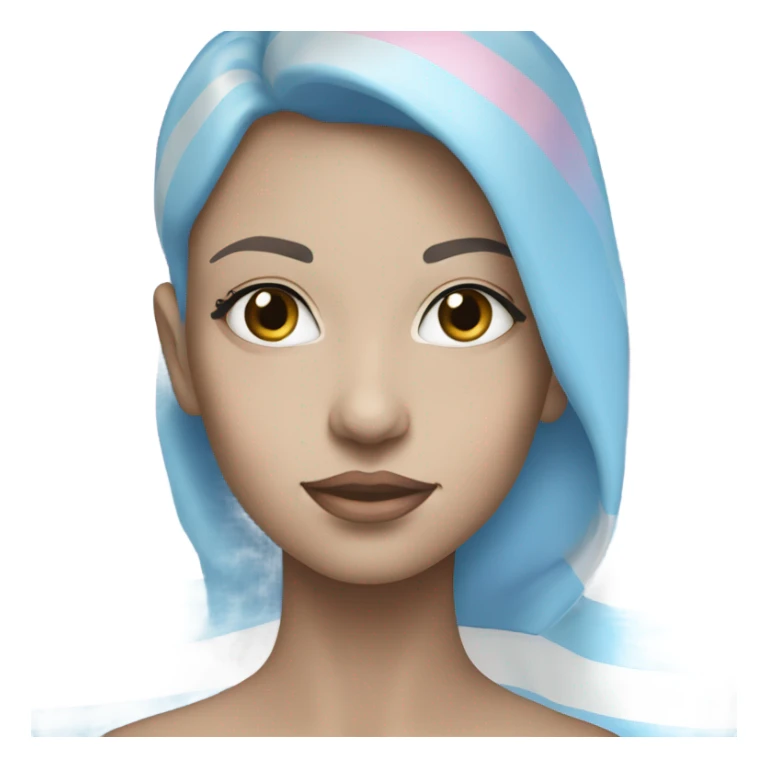 transgender pride flag with five horizontal stripes: light blue, pink, white, pink, and light blue sticker