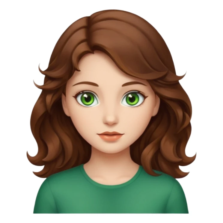a beautiful girl with wavy volumes brown hair sticker