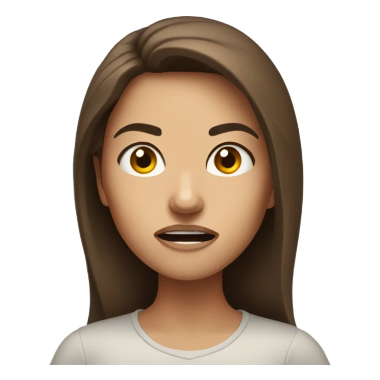 woman with long brown hair angry sticker