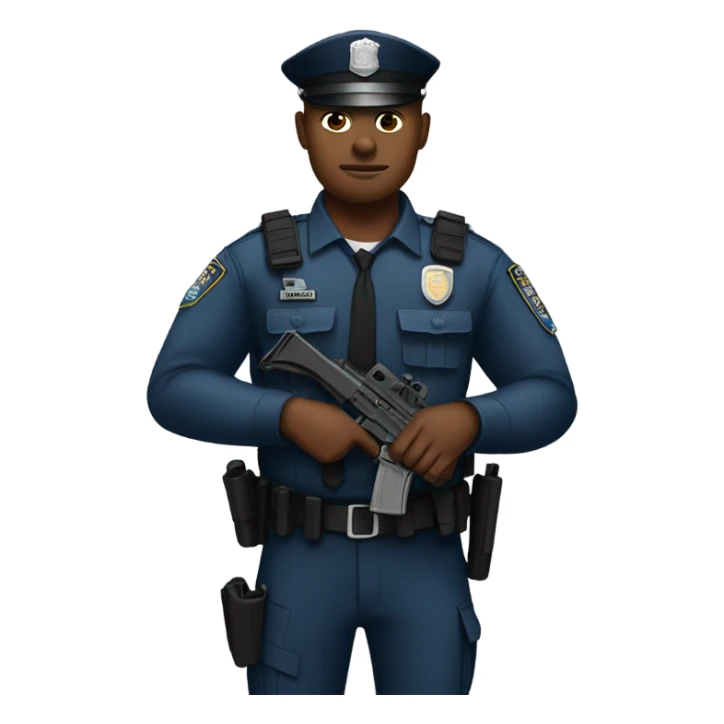 Armed black police officer sticker
