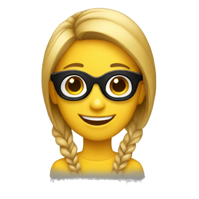 happy girl emoji with black shades on sticker