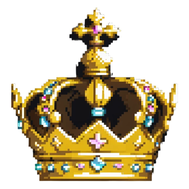 gold crown with jewels sticker